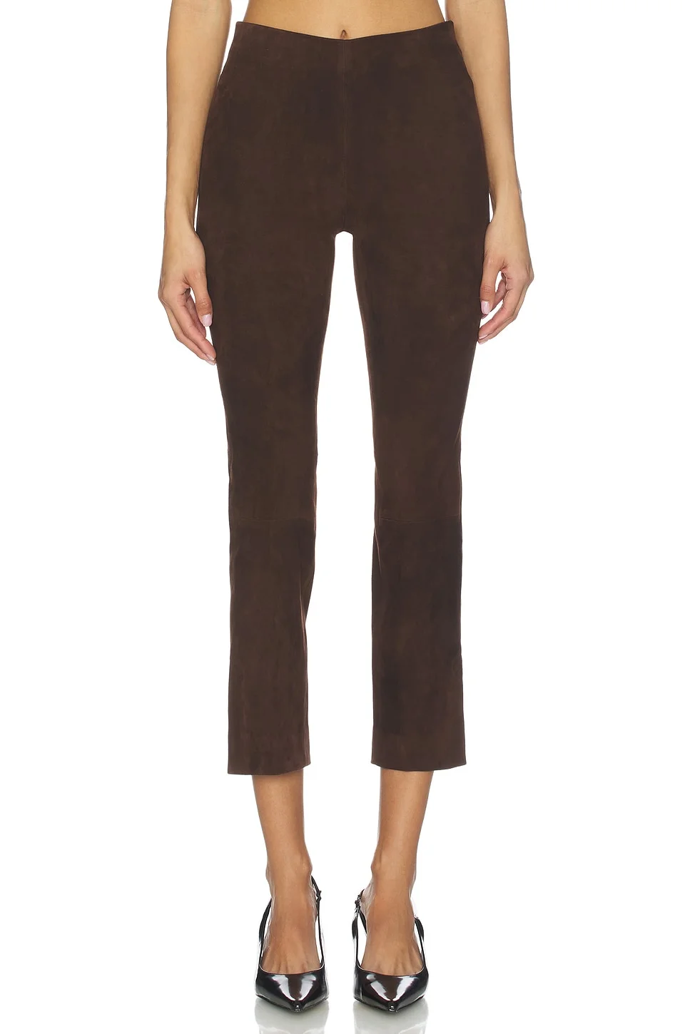 Suede Split Hem Crop Pant - 1