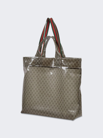 GUCCI Gg See-through Tote Bag Beige And Ebony outlook