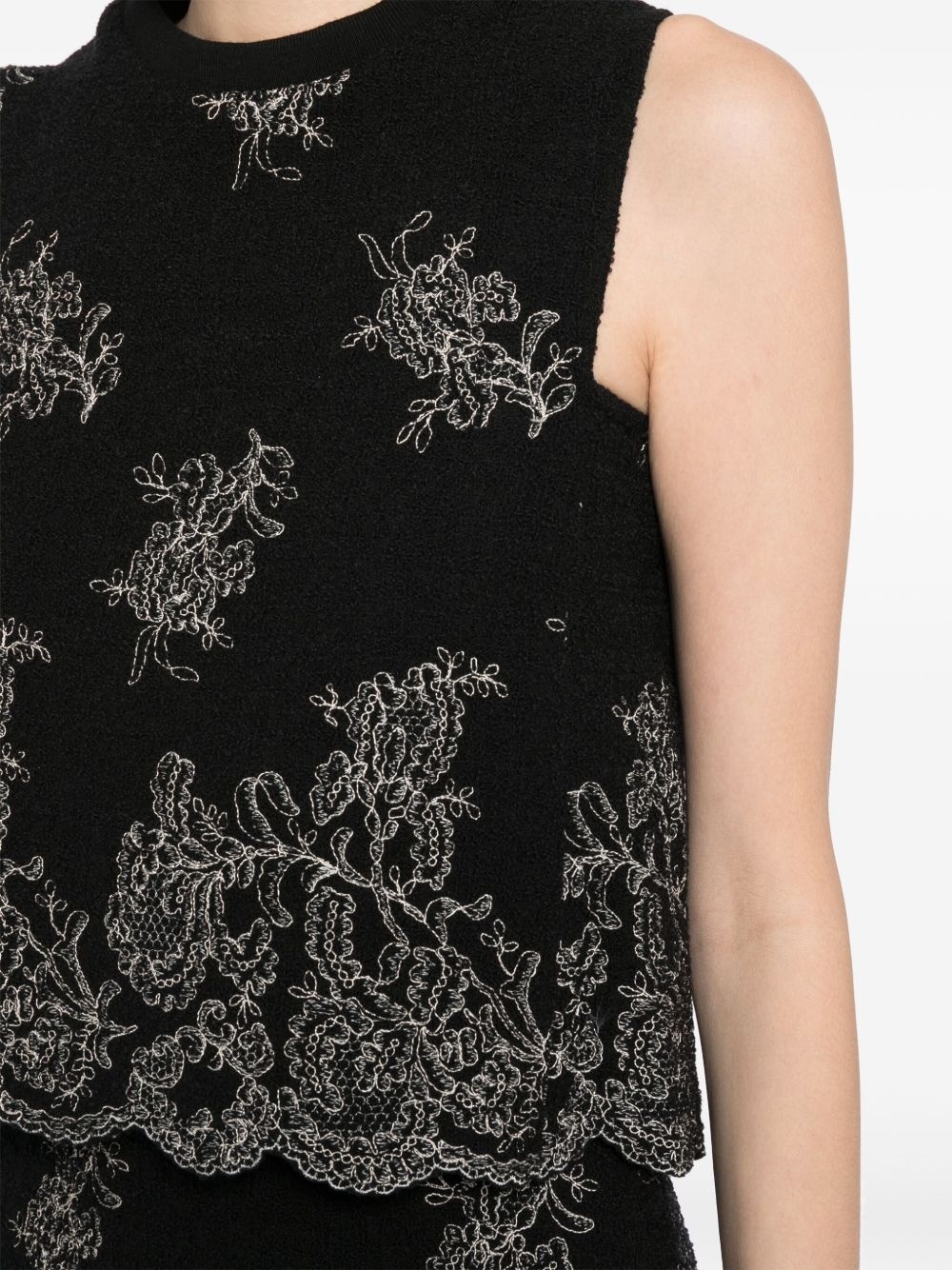 floral-embroidered tank top - 5