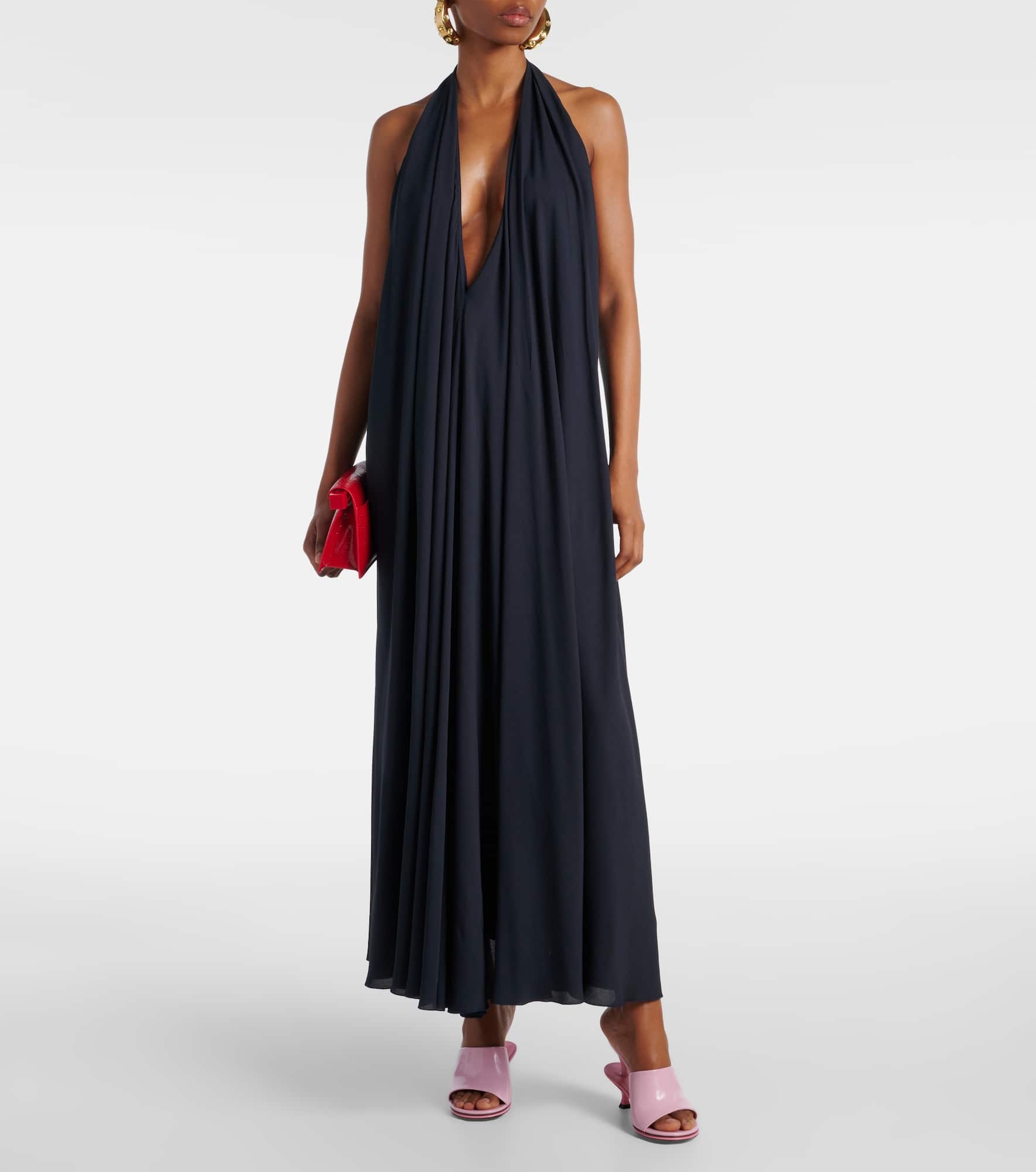 Norma draped open-back crêpe maxi dress - 2