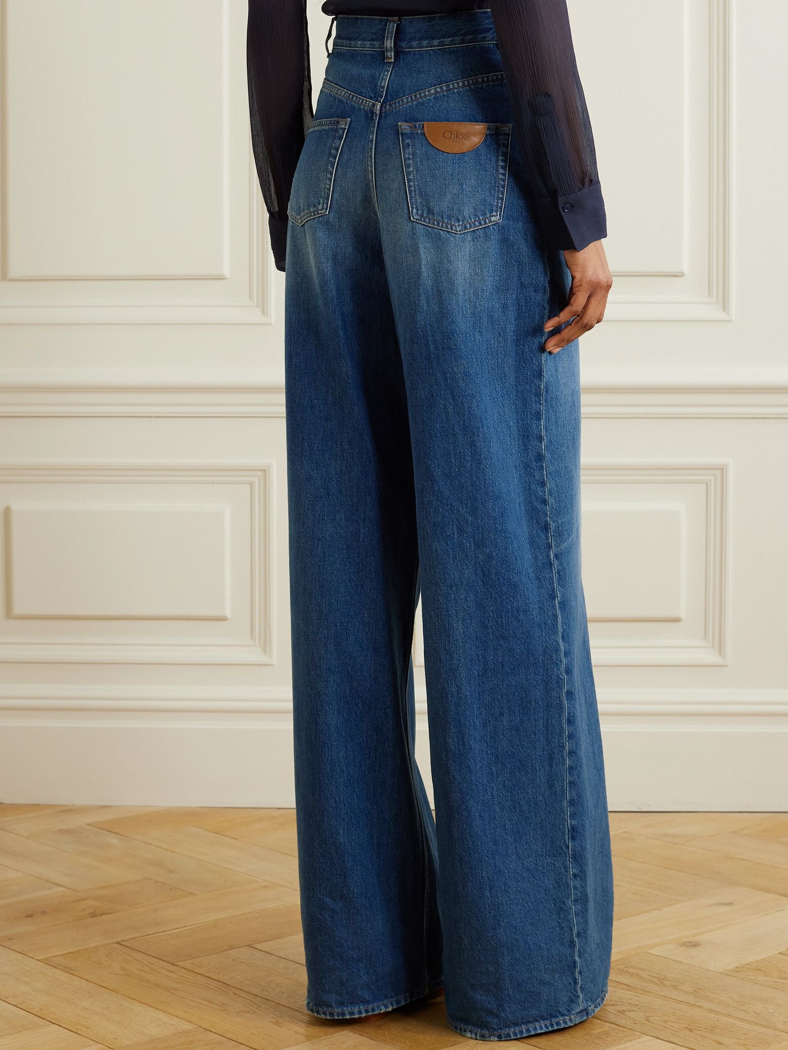 High-rise wide-leg jeans Blue - 4