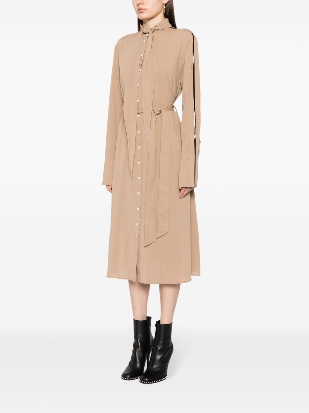 belted-waist button-down dress - 3