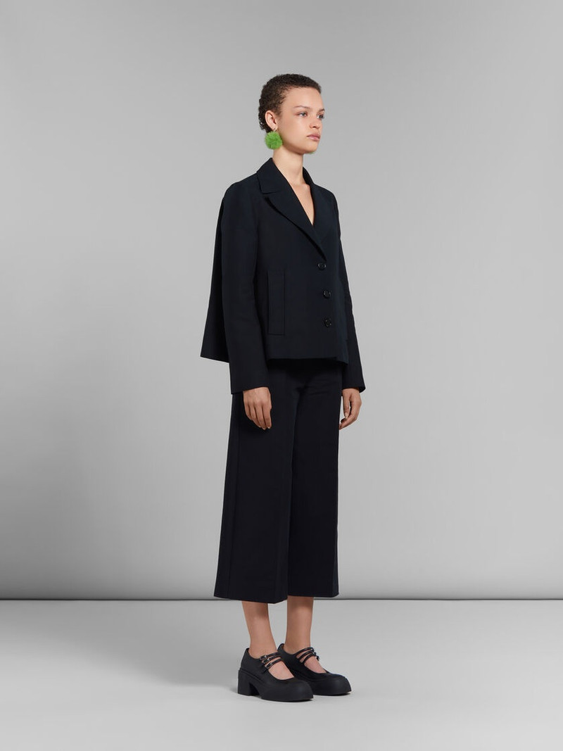 BLACK CADY CROPPED TROUSERS 5