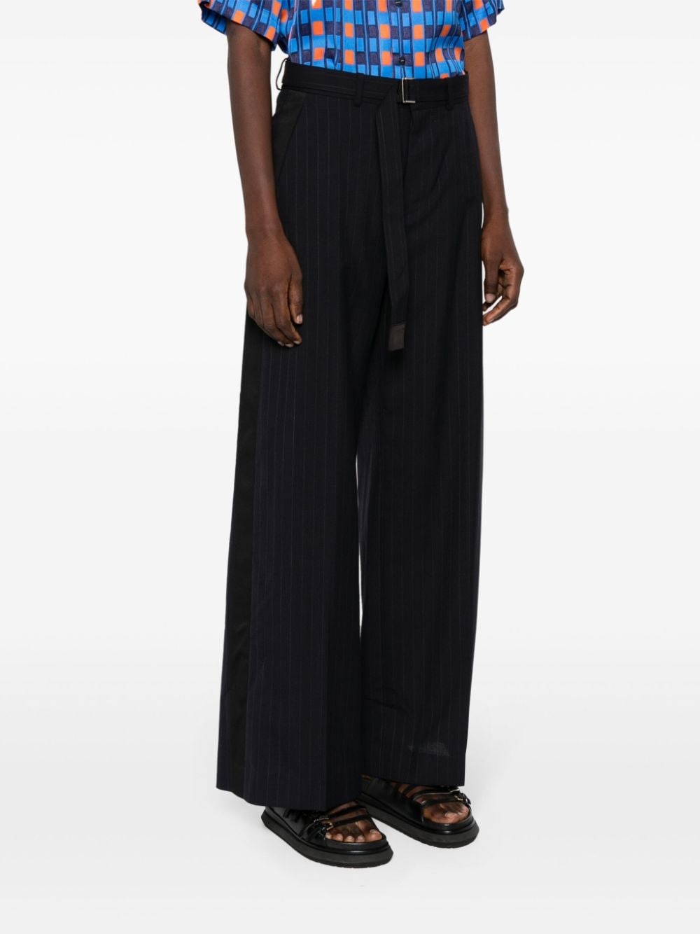 high-waist wide-leg trousers - 3