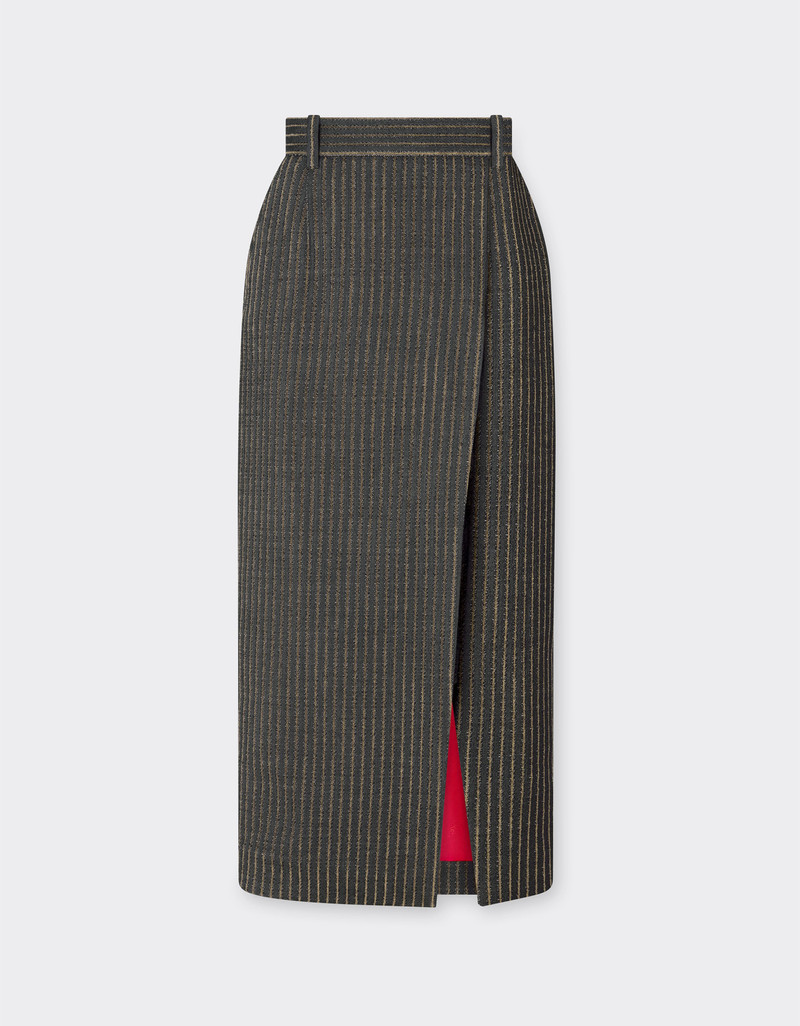 Skirt in pinstripe wool 1