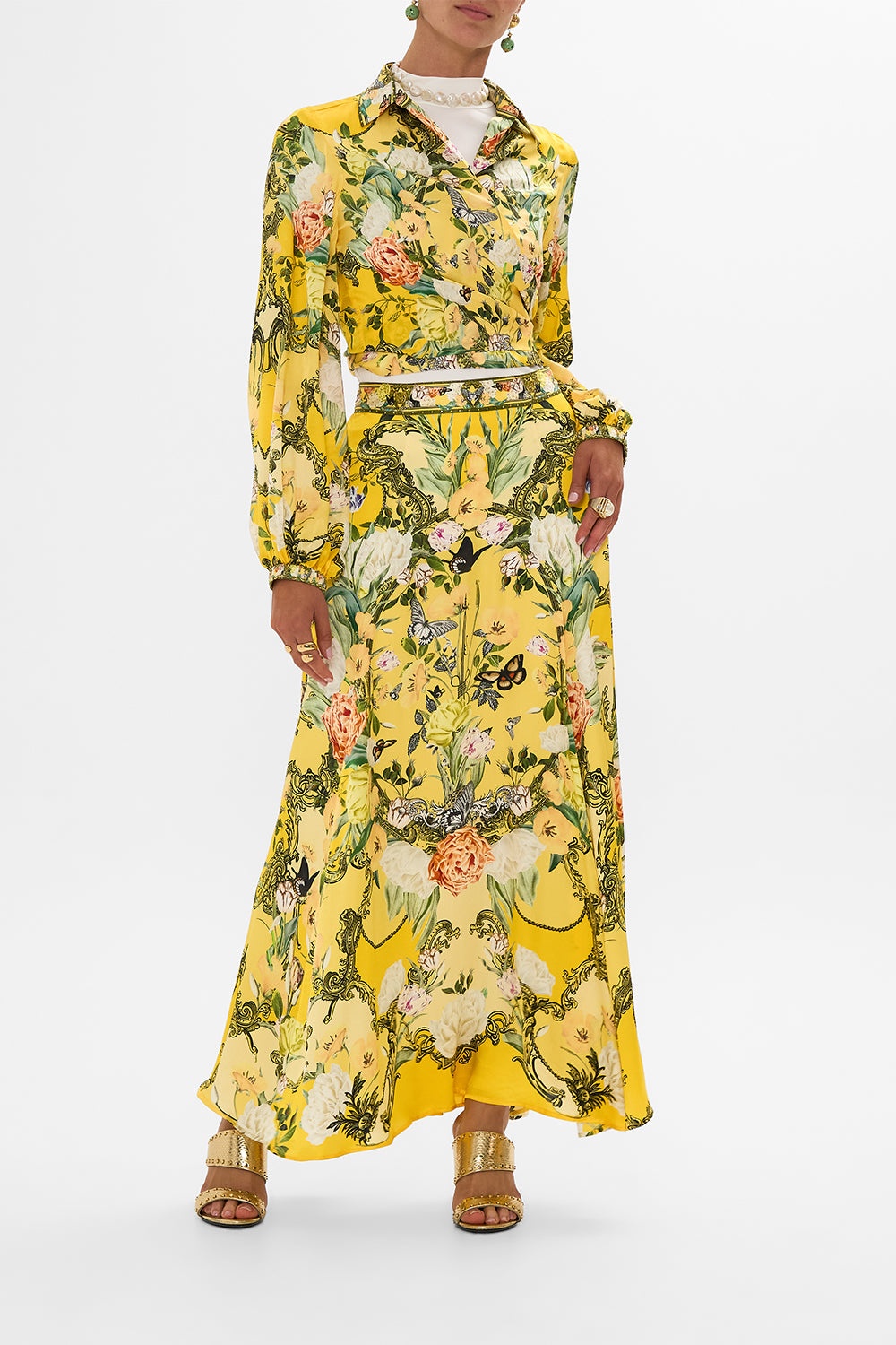 PANELLED FLARED LONG SKIRT - 8