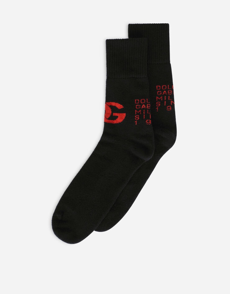 Stretch cotton socks with jacquard DG logo - 2