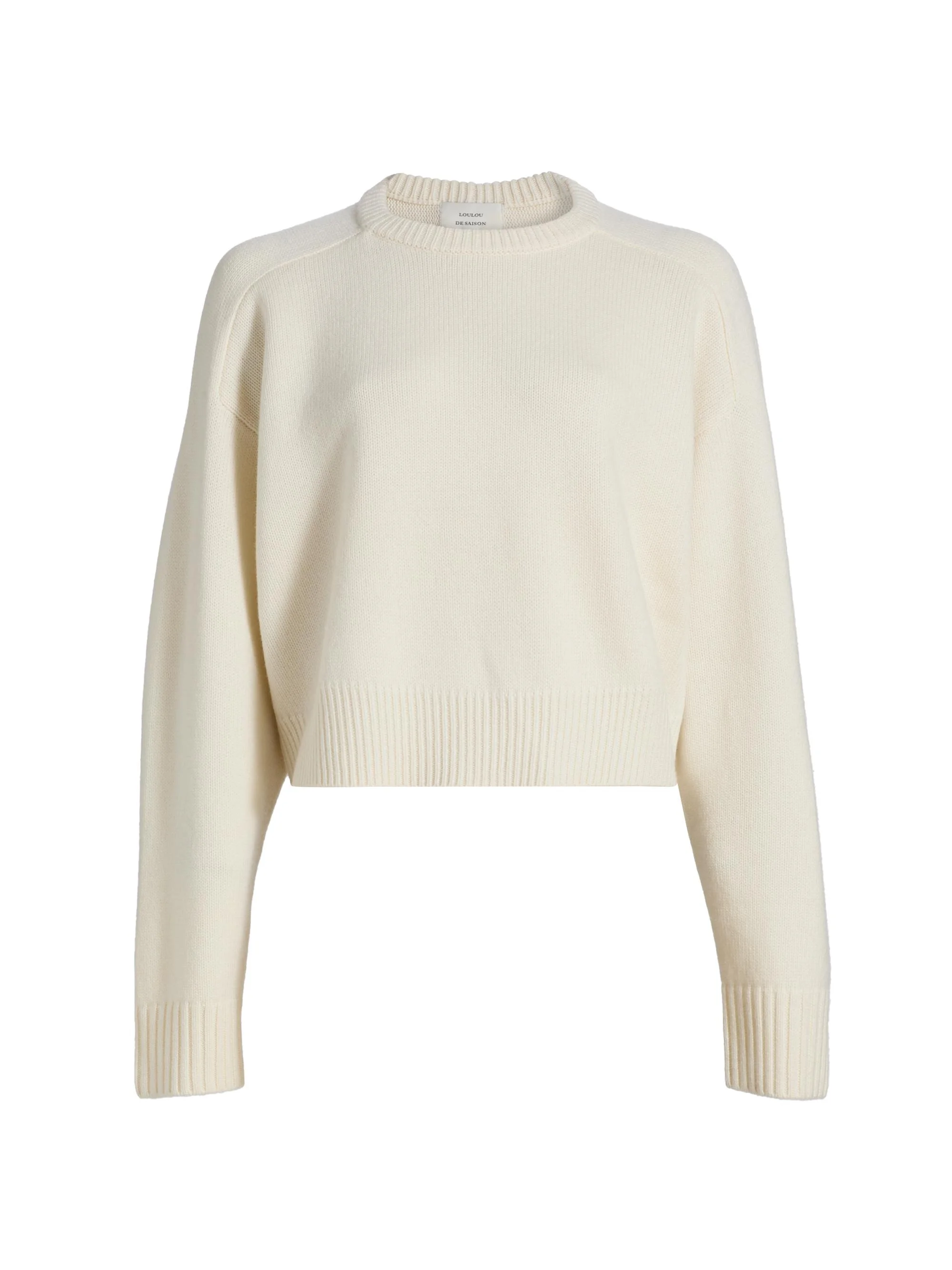 Women's Bruzzi Cropped Wool-Cashmere Sweater - Ivory - 1