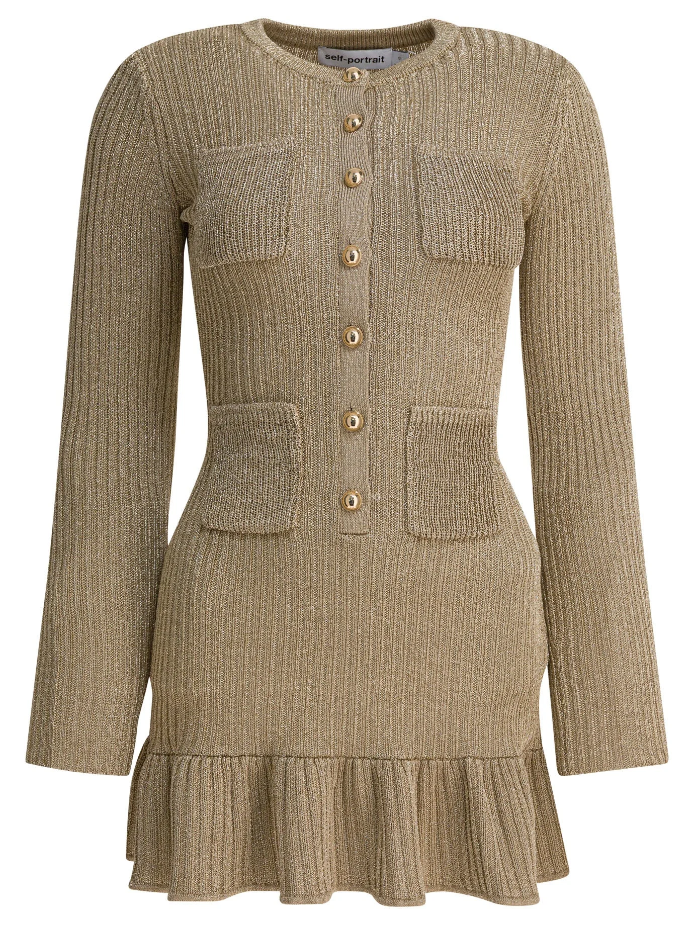 Self-portrait Short Lurex Knit Dress - 1