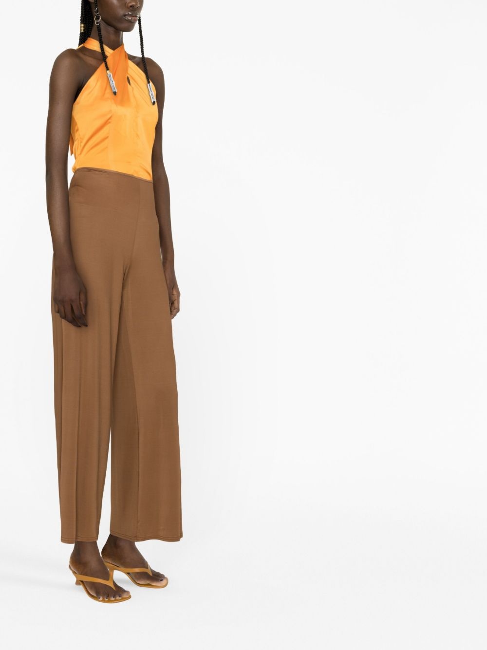 straight-leg high-waisted trousers - 4