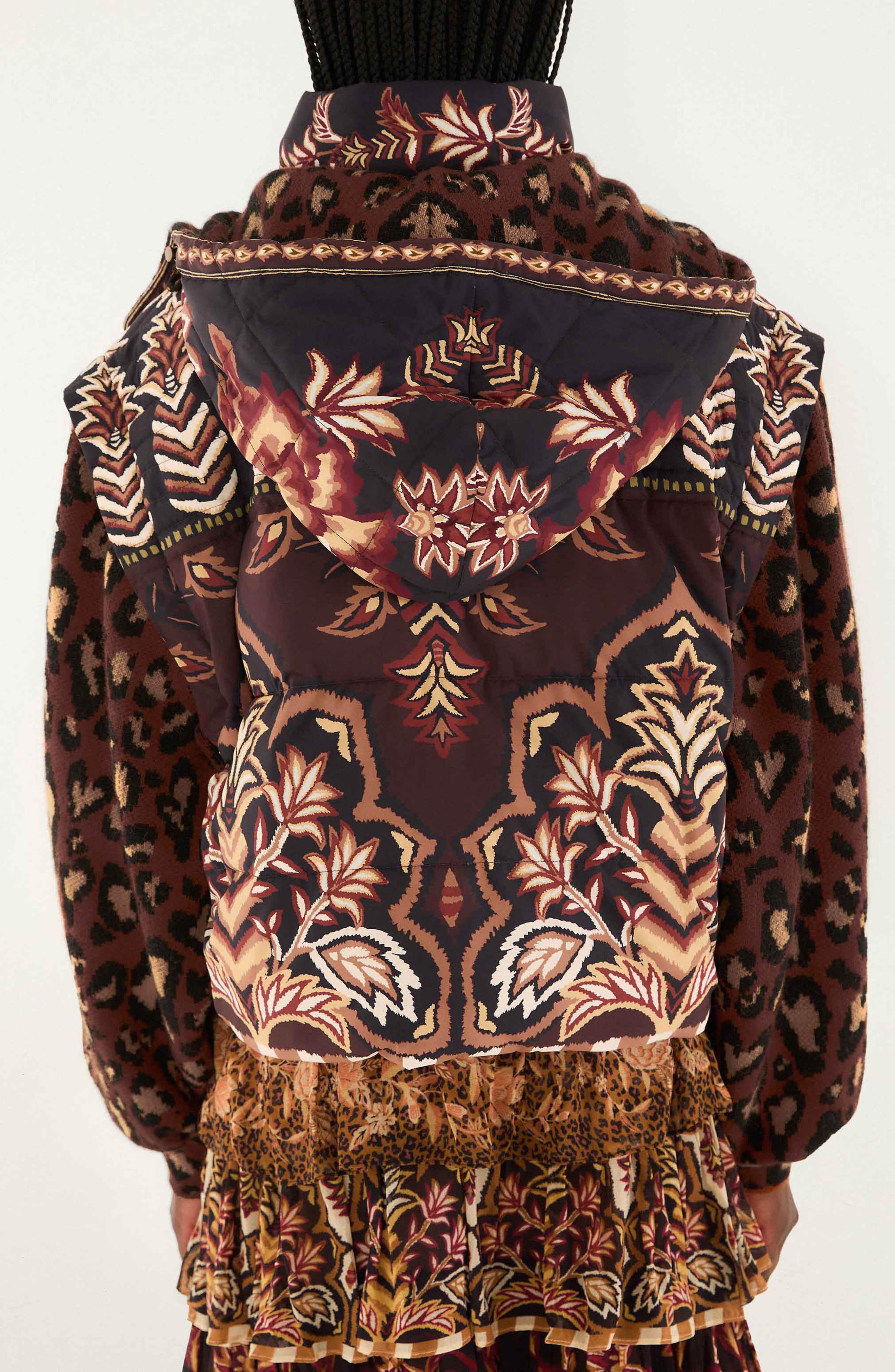FARM Rio Ainika Hooded Puffer Jacket in Winter Ainika Brown at Nordstrom - 2