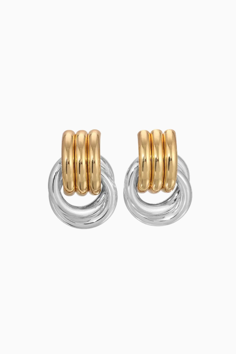 Heaven Mayhem Mini Knot Mixed Metal Earrings 1