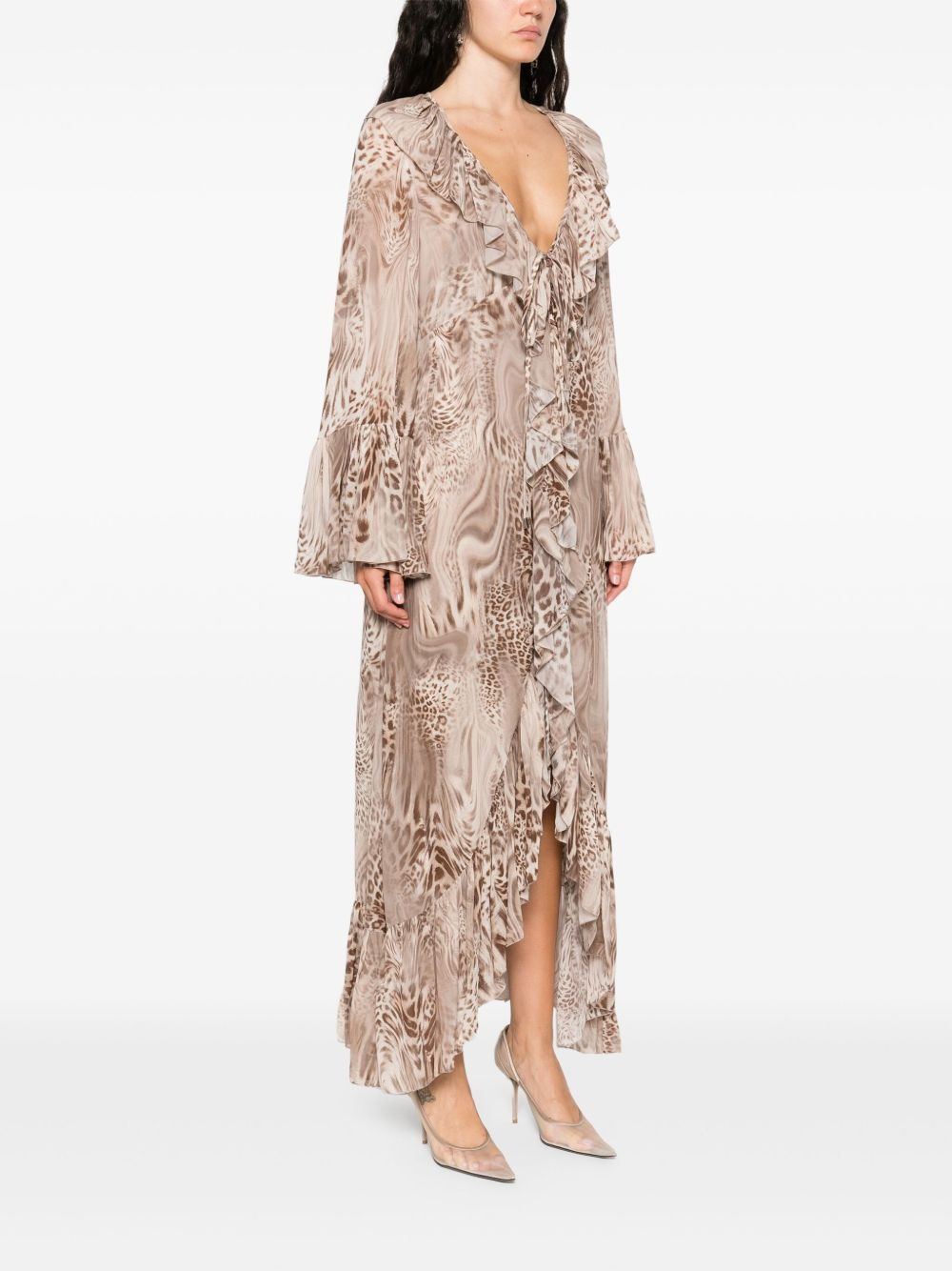 printed chiffon maxi dress - 3