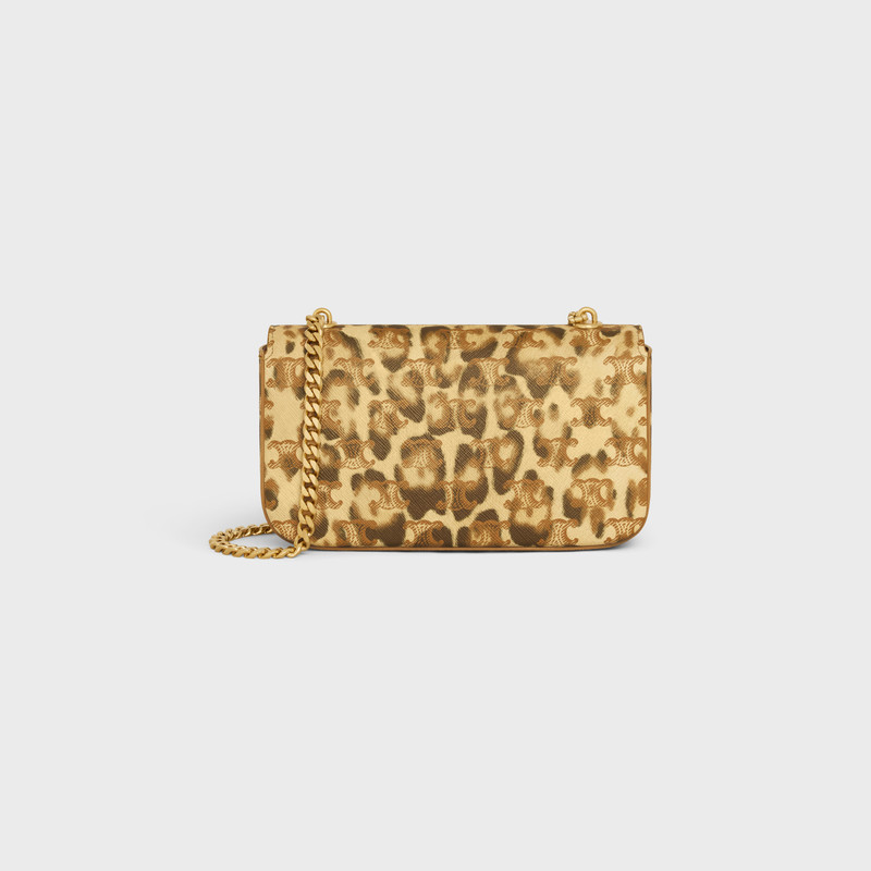 CHAIN SHOULDER BAG CLAUDE in Triomphe Canvas with leopard print 3