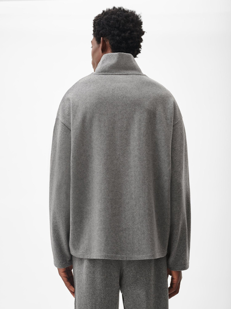 Men's Recycled Wool Jersey Half-Zip Sweater - Volcanic Grey 3