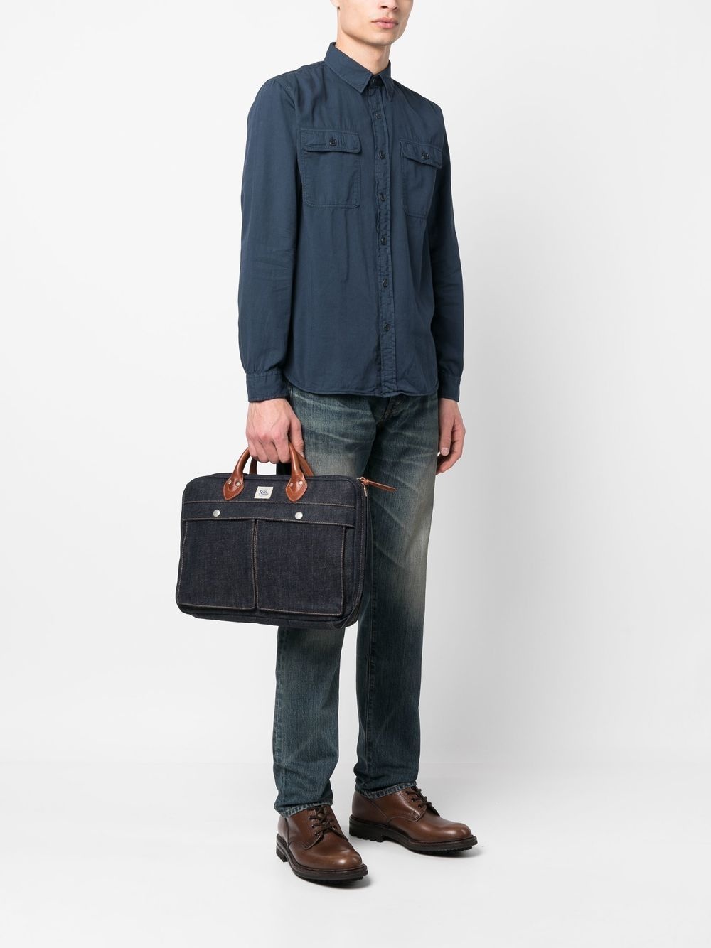 denim laptop briefcase - 2