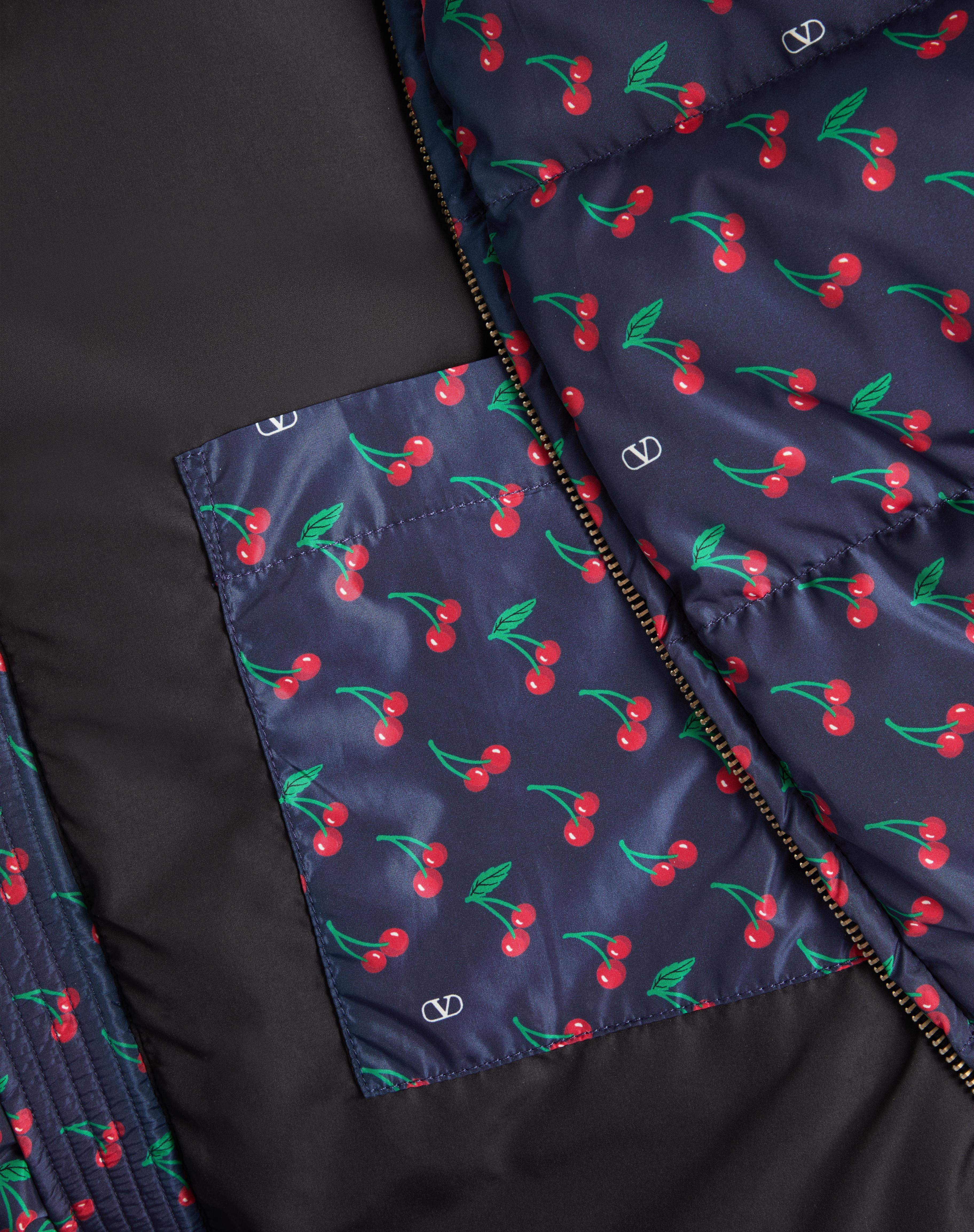NYLON HOODED DOWN JACKET WITH CHERRYFIC PRINT - 8