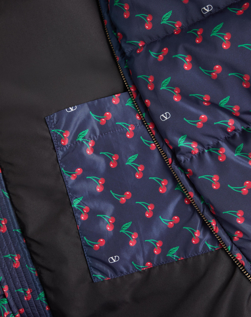 NYLON HOODED DOWN JACKET WITH CHERRYFIC PRINT 8