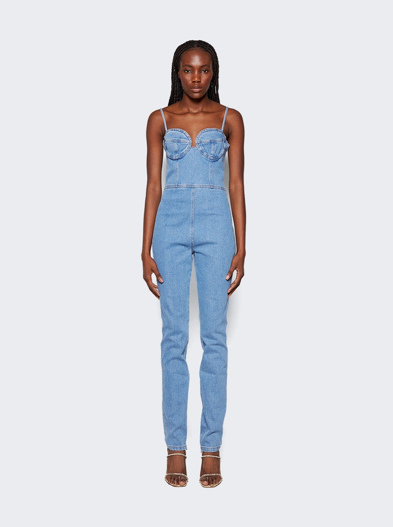 Denim Bustier Jumpsuit Blue 3