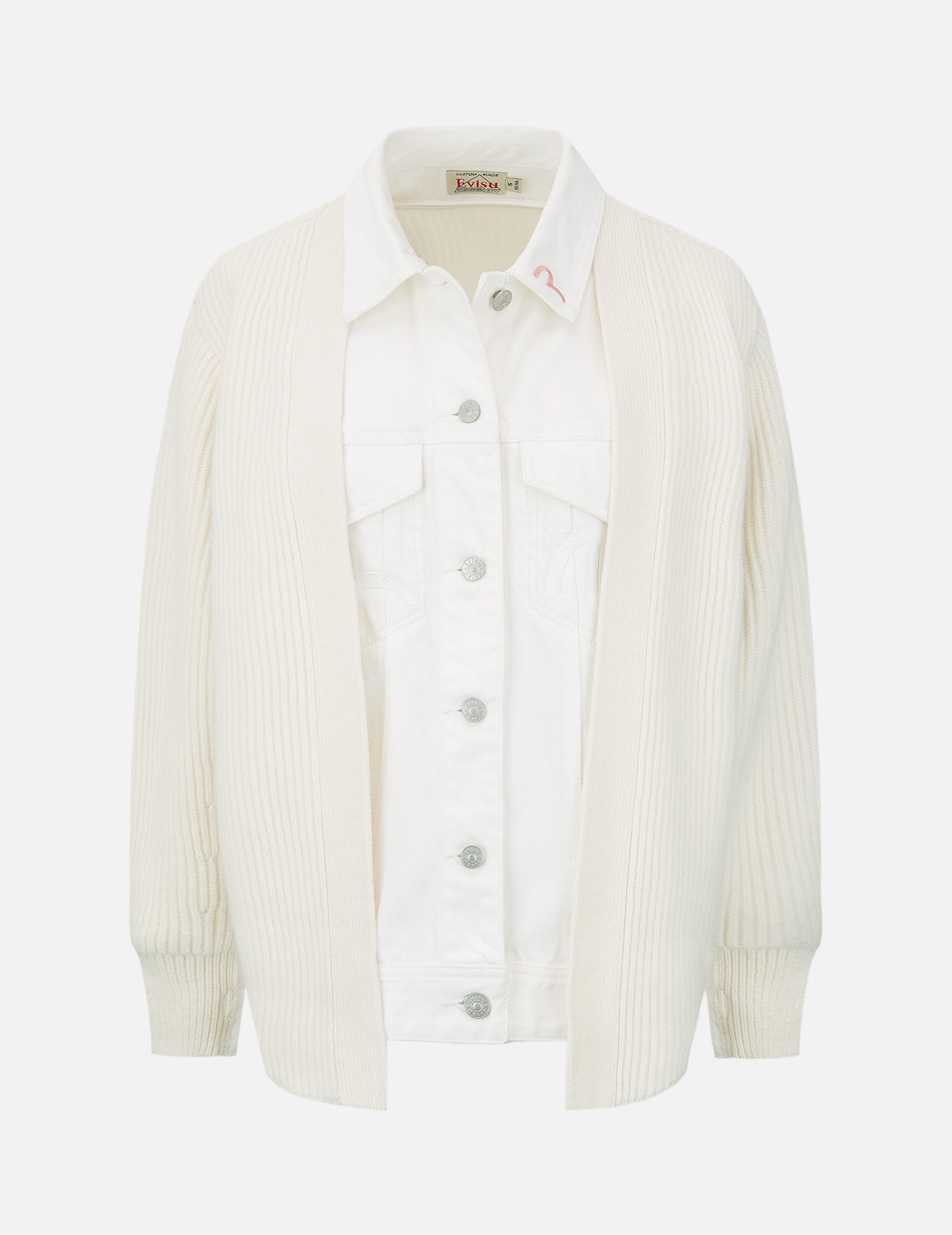 FABRIC BLOCKING DENIM SHIRT JACKET - 1