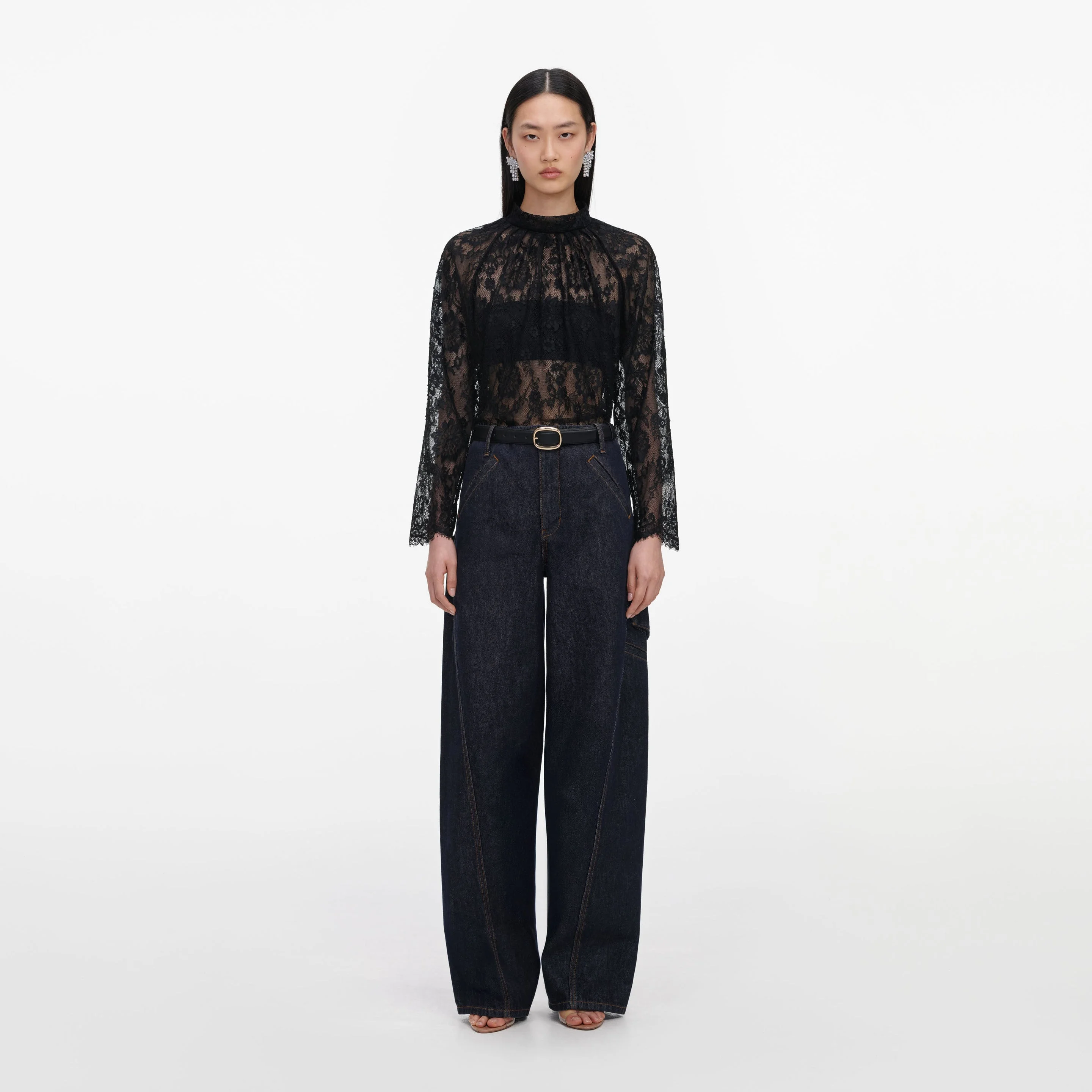 Black Lace Blouse - 1