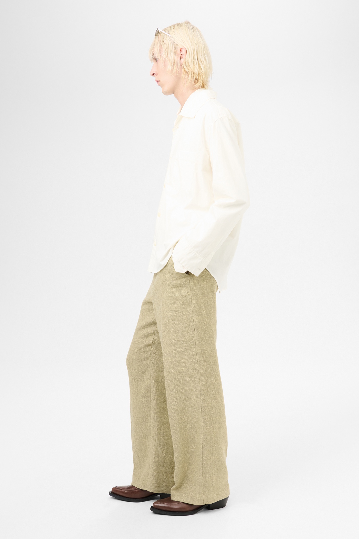 Funnel Shirt White Dense Poplin - 3