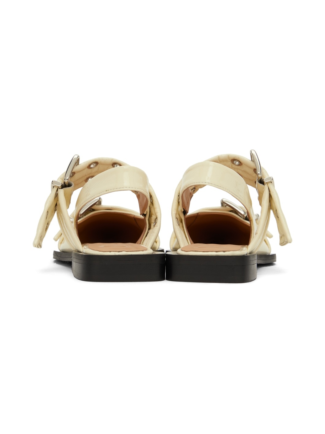 Off-White Feminine Buckle Ballerina Flats - 2