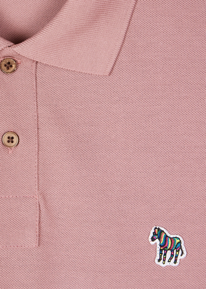 Paul Smith Powder Pink Organic Cotton Zebra Polo Shirt outlook