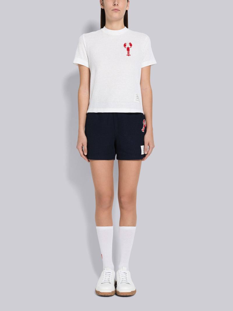 Textured Check Sequin Lobster Short Sleeve Tee 4