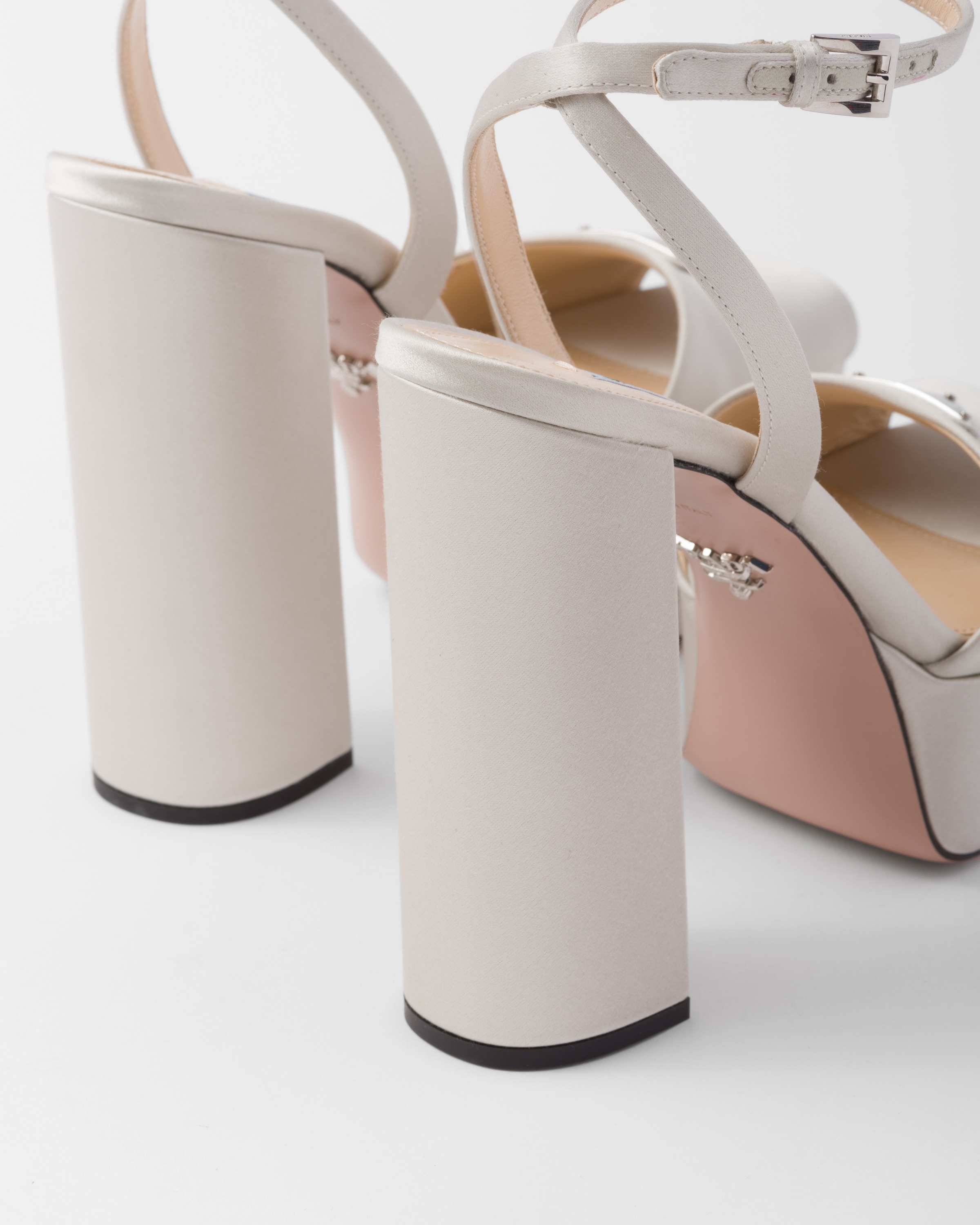 High-heeled satin sandals - 6