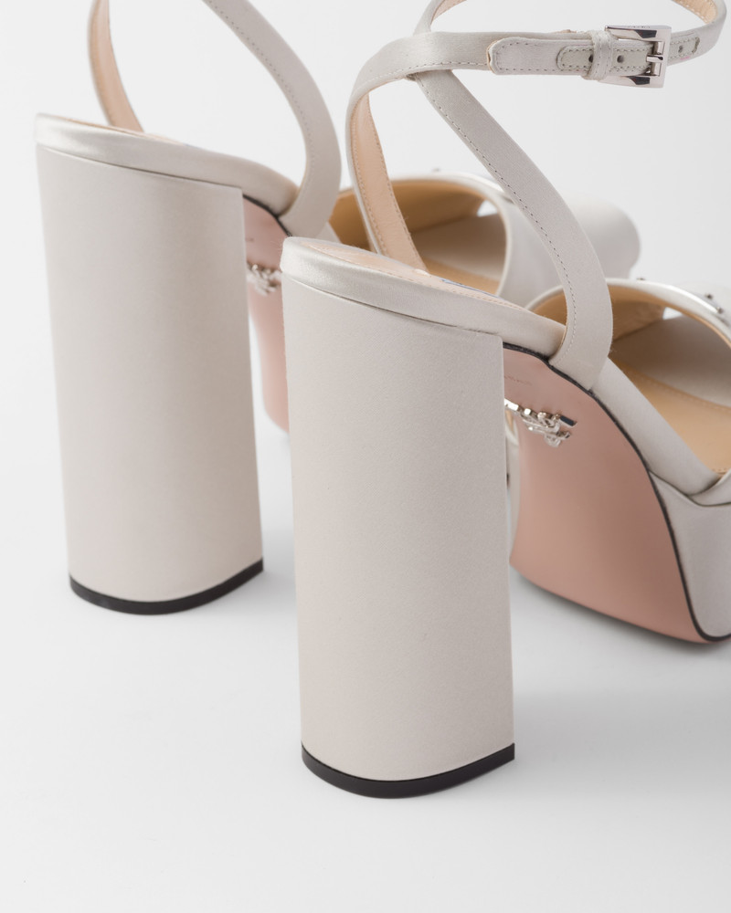 High-heeled satin sandals 6