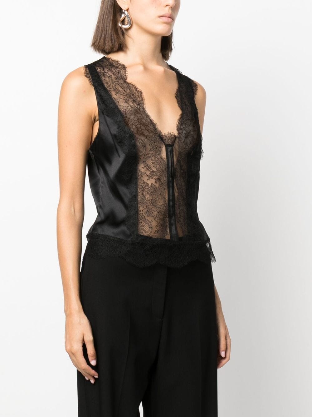 silk-satin lace camisole top - 3