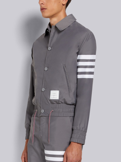 Thom Browne Medium Grey Solid Swim Tech 4-Bar Blouson Jacket outlook