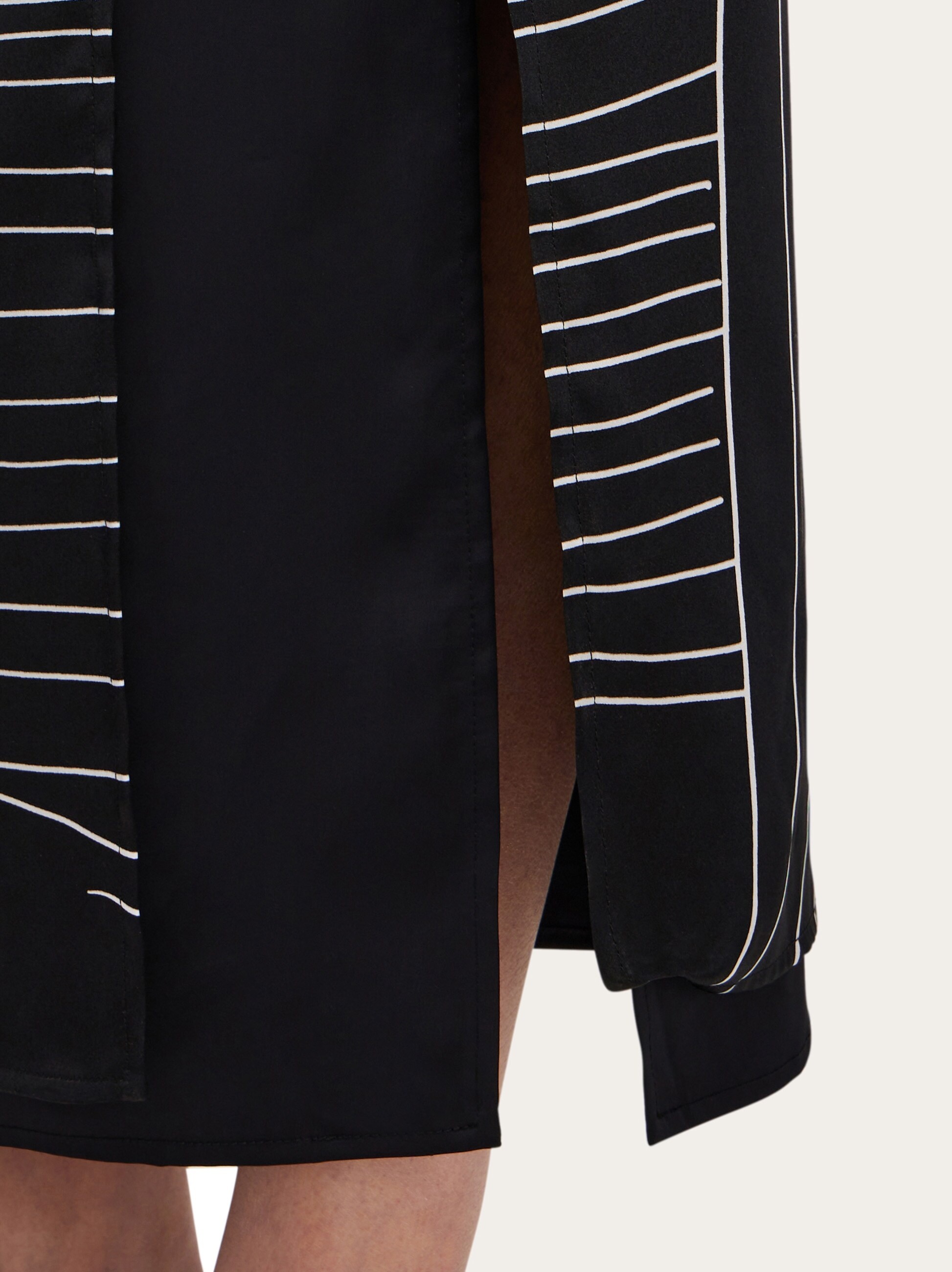 Printed silk longline skirt - 8