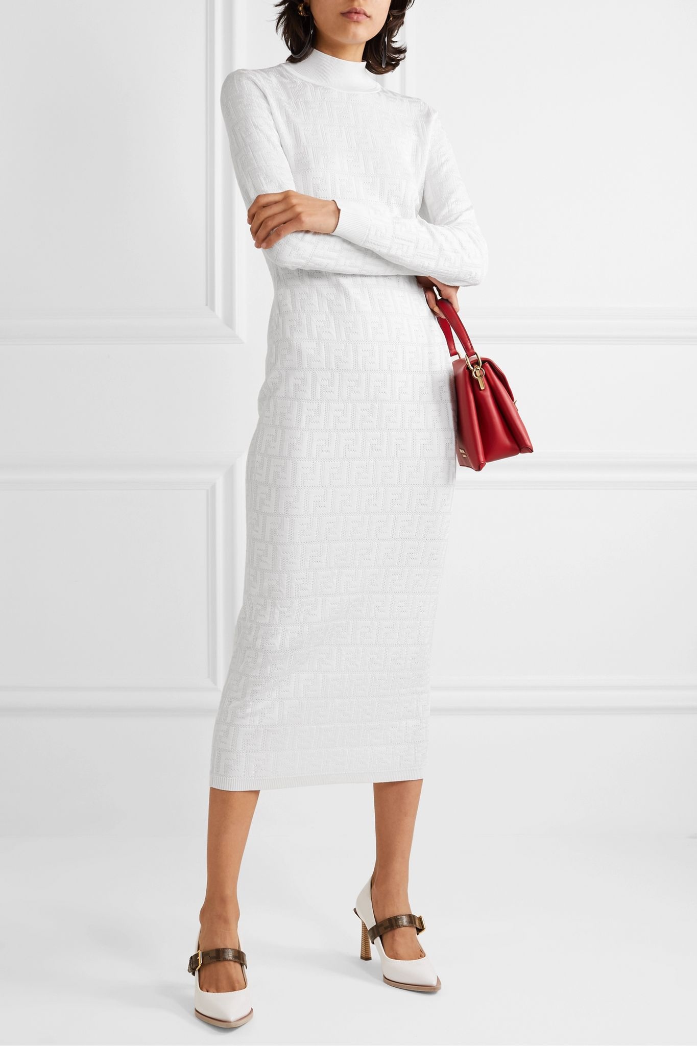 Cotton-blend jacquard-knit  midi dress - 2