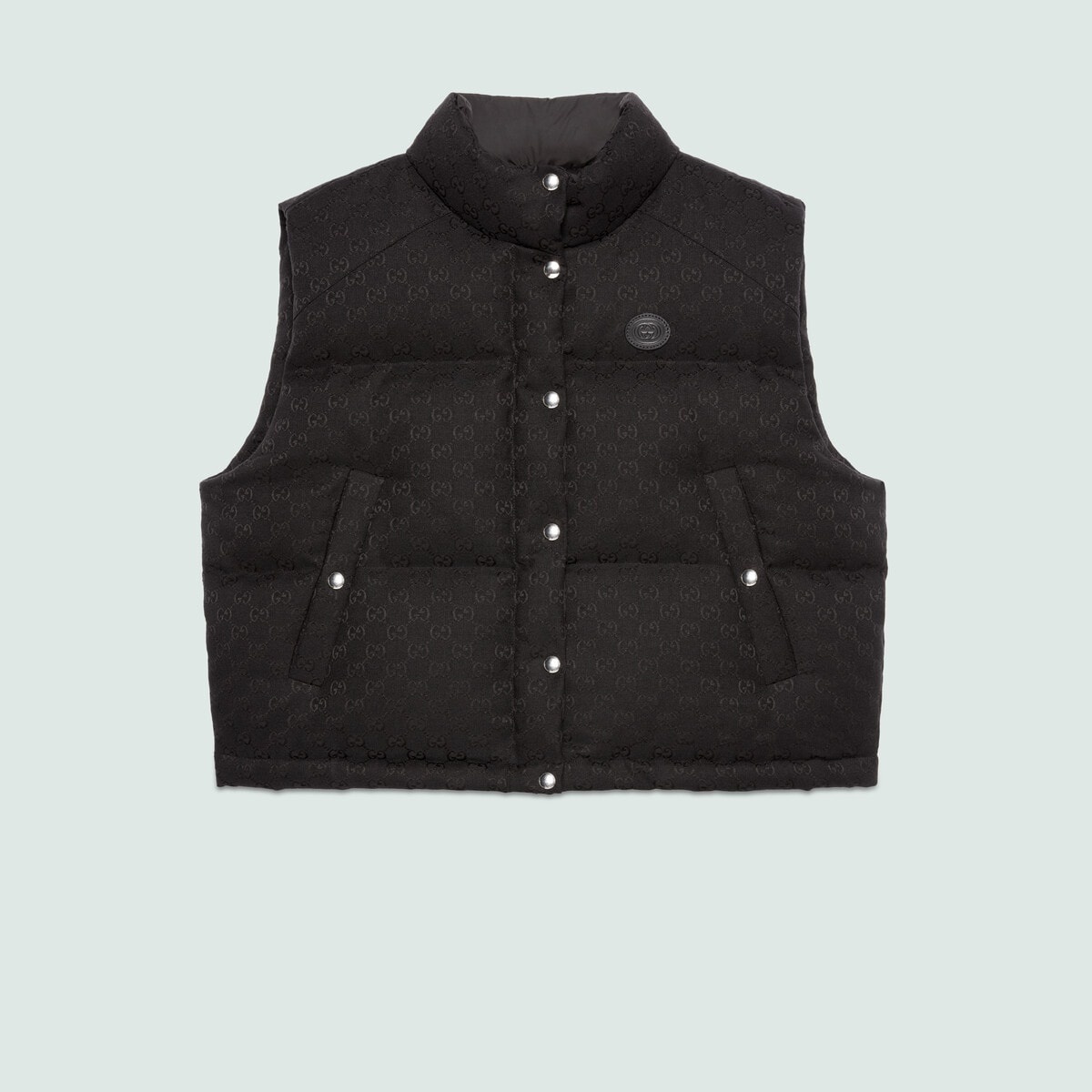 GG cotton canvas puffer vest - 1