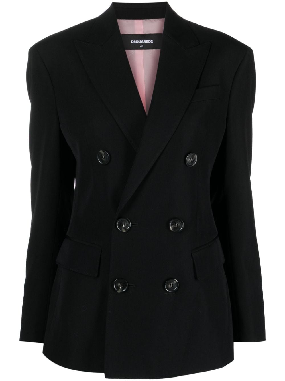 double-breasted wool blazer - 1
