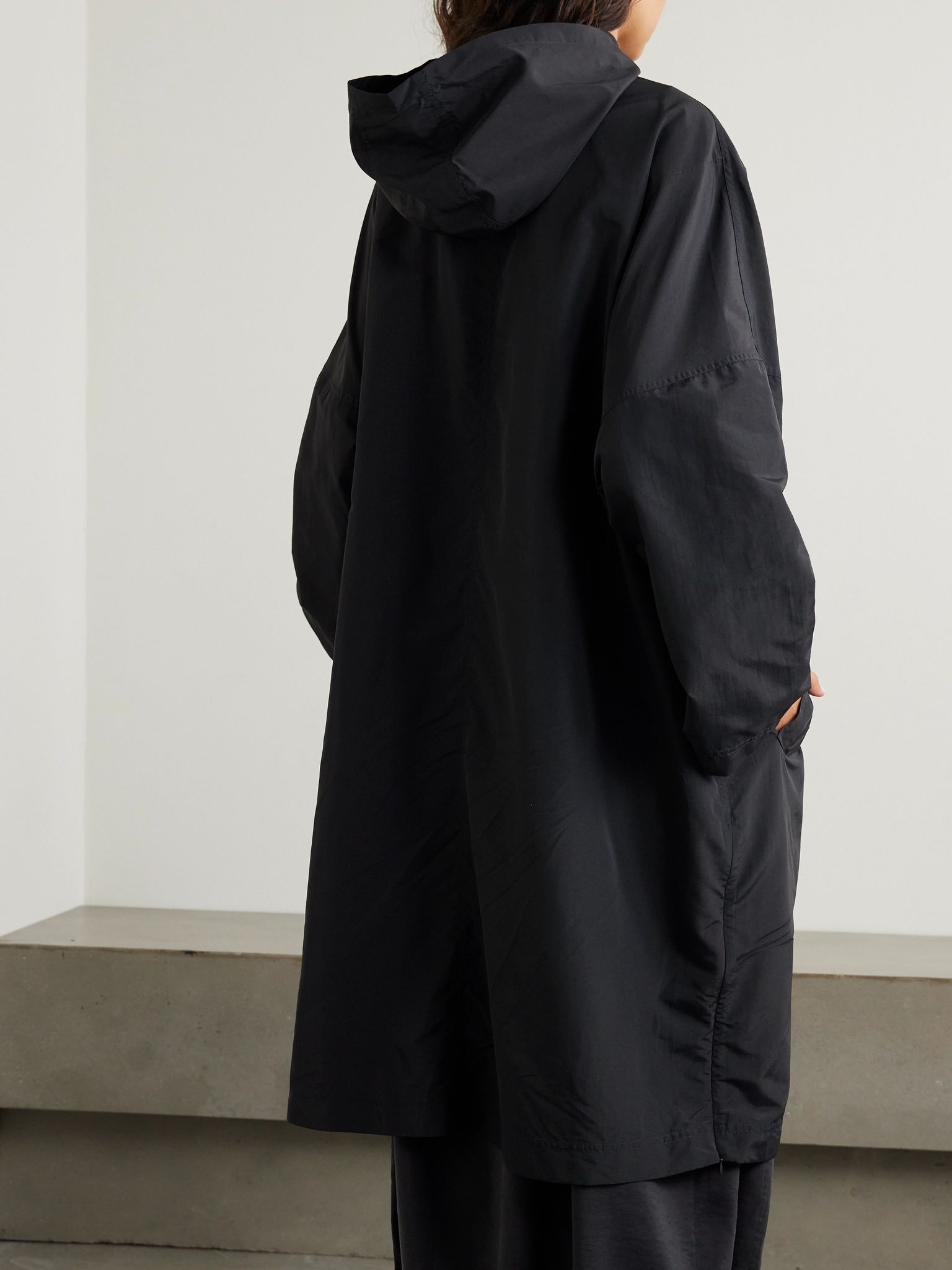 Hooded recycled-shell coat Black - 4
