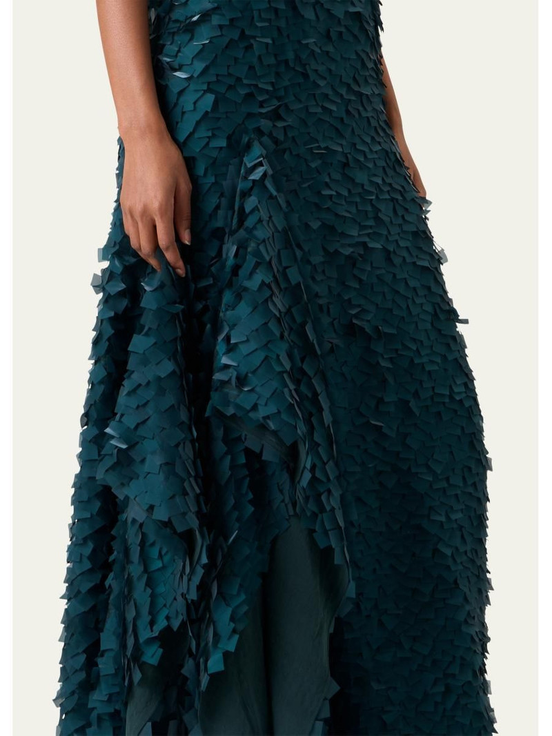Layered Organza Tile Asymmetric A-Line Gown 5