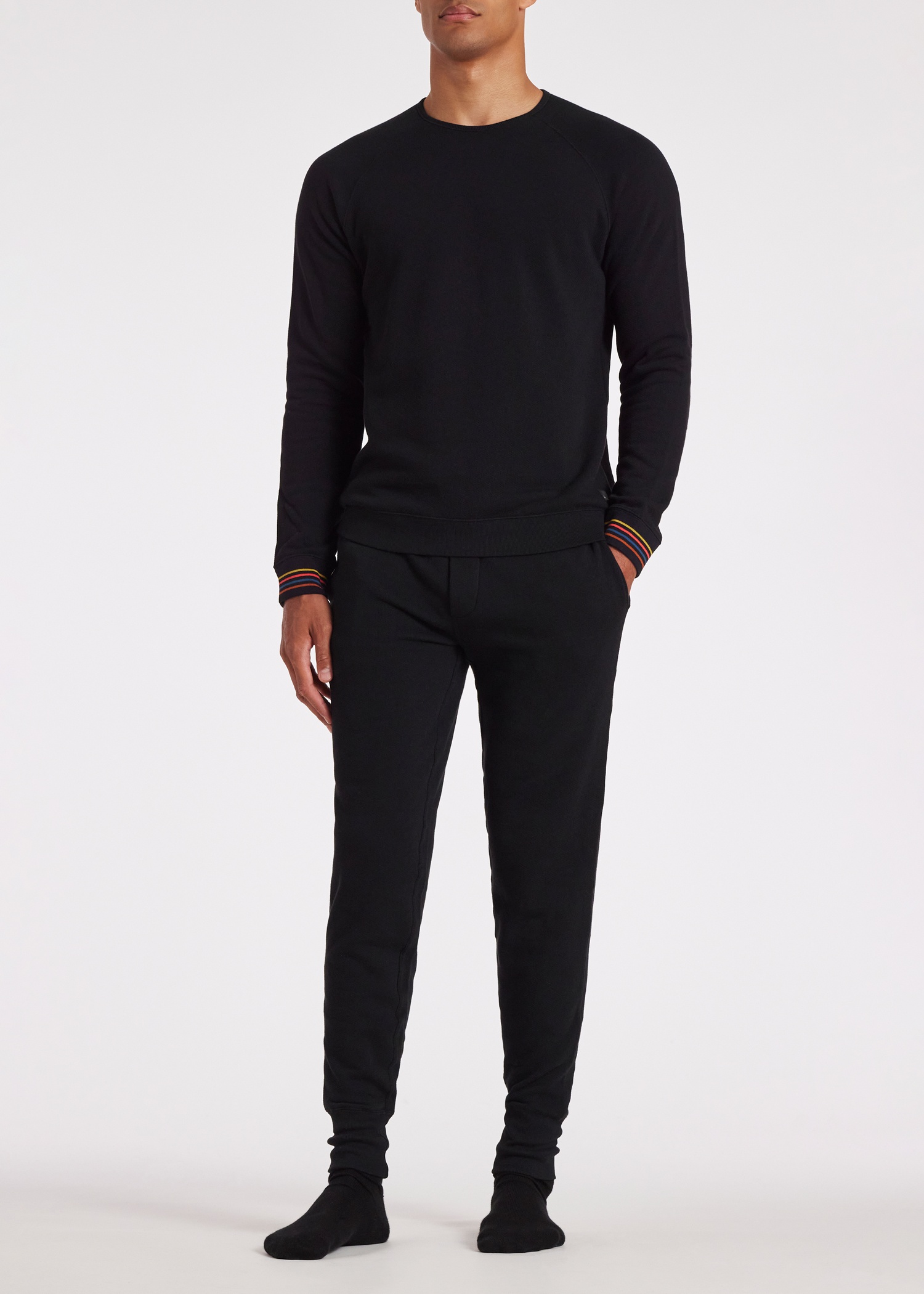 'Artist Stripe' Cuff Long-Sleeve Lounge Top - 5