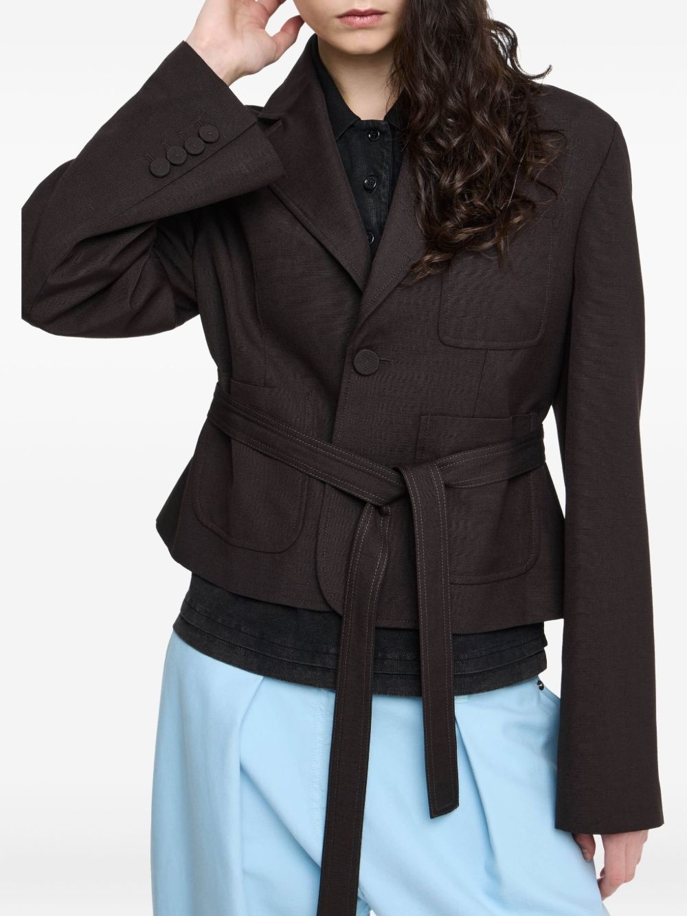 belted pocket jacket - 4