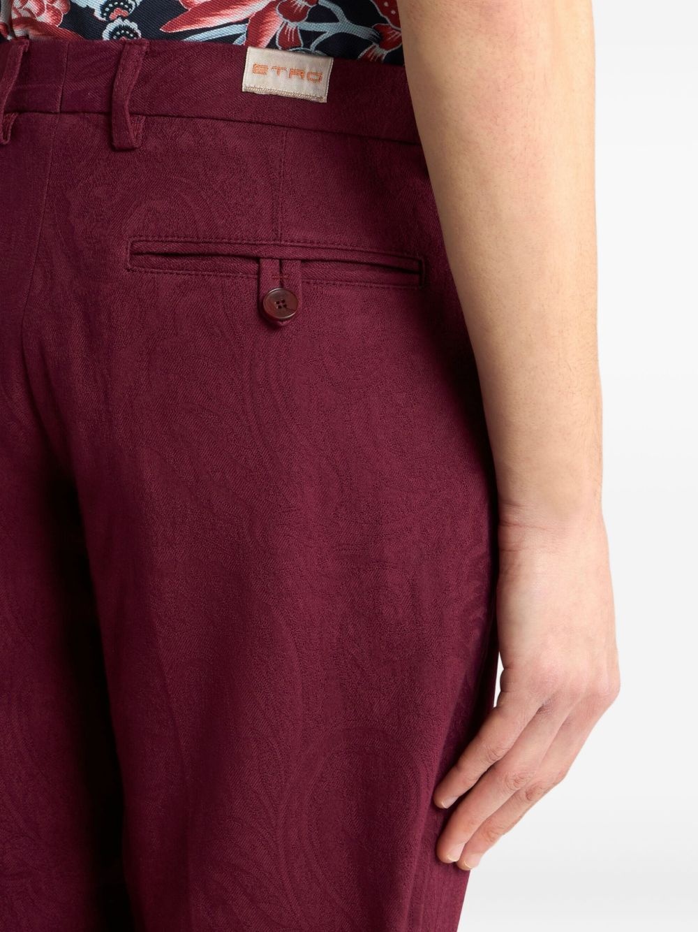 patterned-jacquard straight-leg trousers - 4