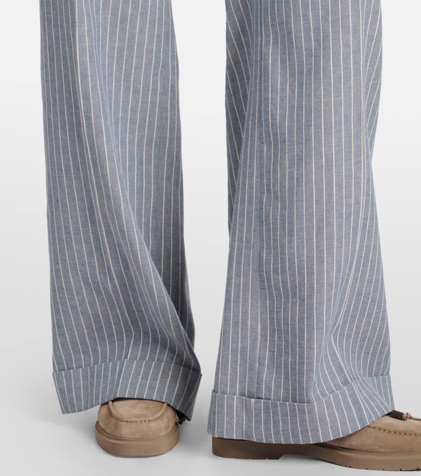 Linen and cotton-blend wide-leg pants - 6