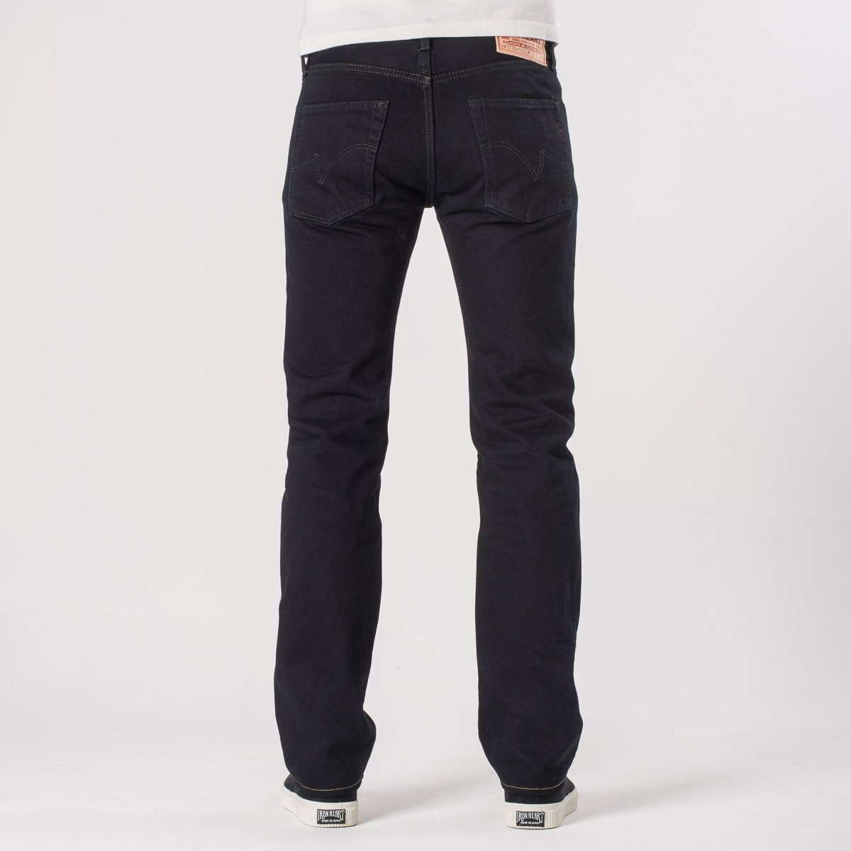 IH-777S-142od 14oz Selvedge Denim Slim Tapered Cut Jeans - Indigo Overdyed Black - 3