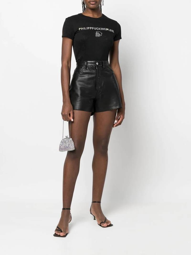 PHILIPP PLEIN rhinestone-embellished cotton  T-shirt outlook