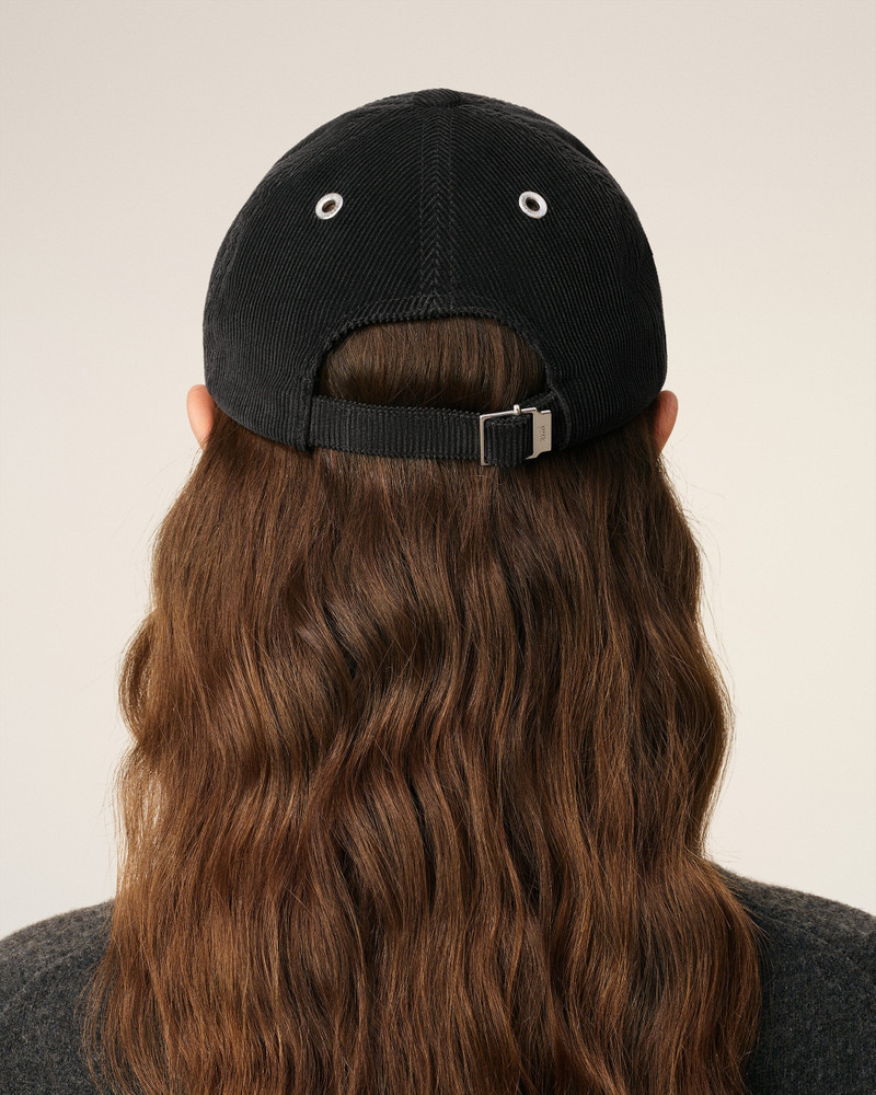 BLACK COTTON AMI DE COEUR CORDUROY CAP 6