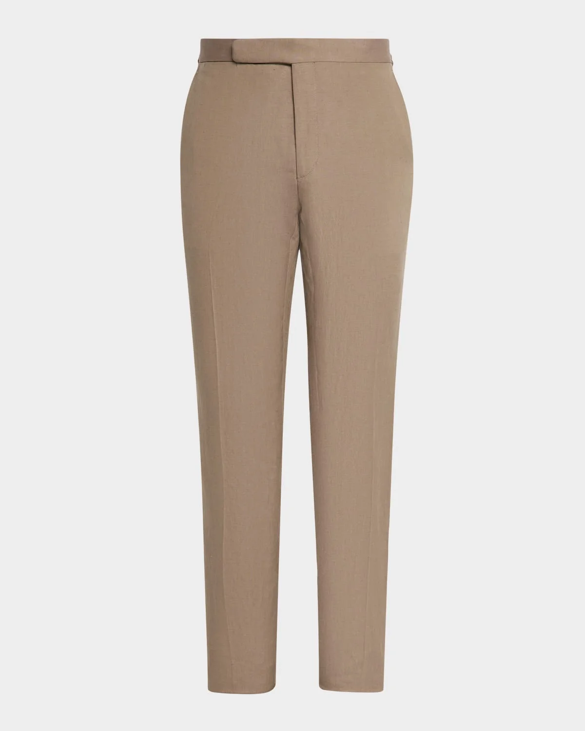Men's Gregory Hand-Tailored Silk and Linen Flat-Front Trousers - 1