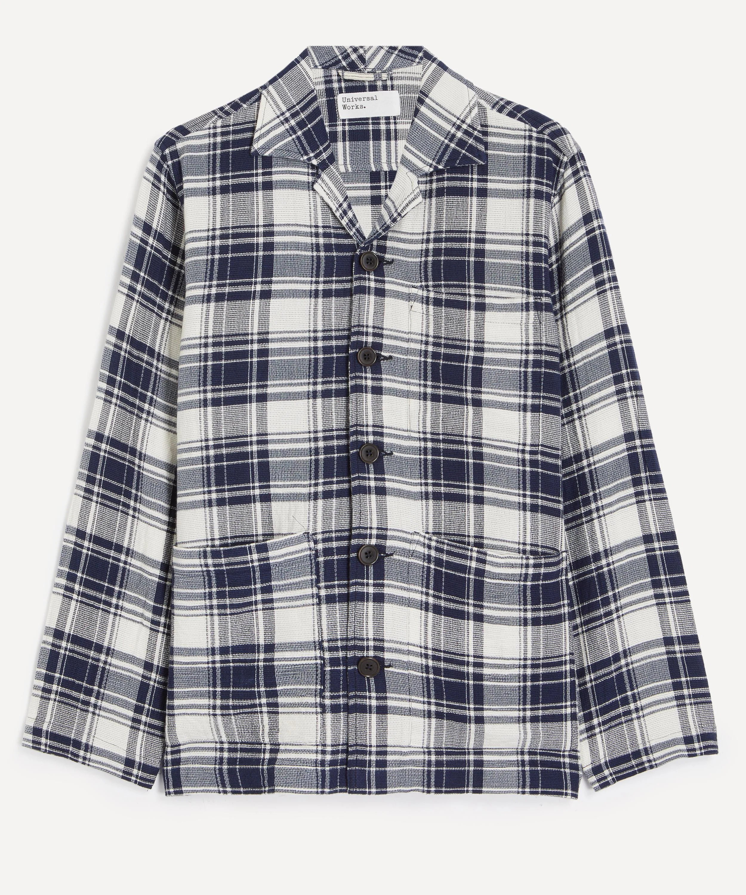 Navy Texture Plaid Cancun Chore Jacket - 1