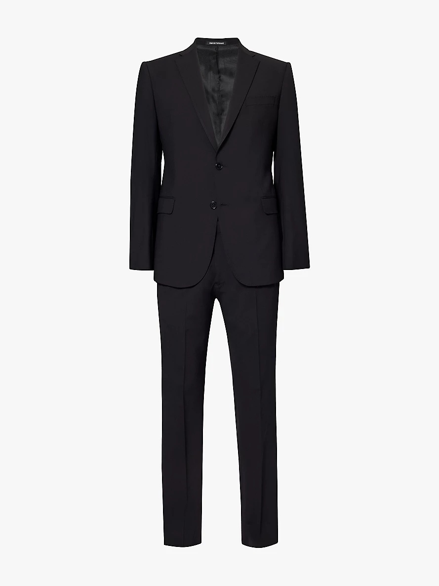 Single-breasted regular-fit stretch-wool suit - 1