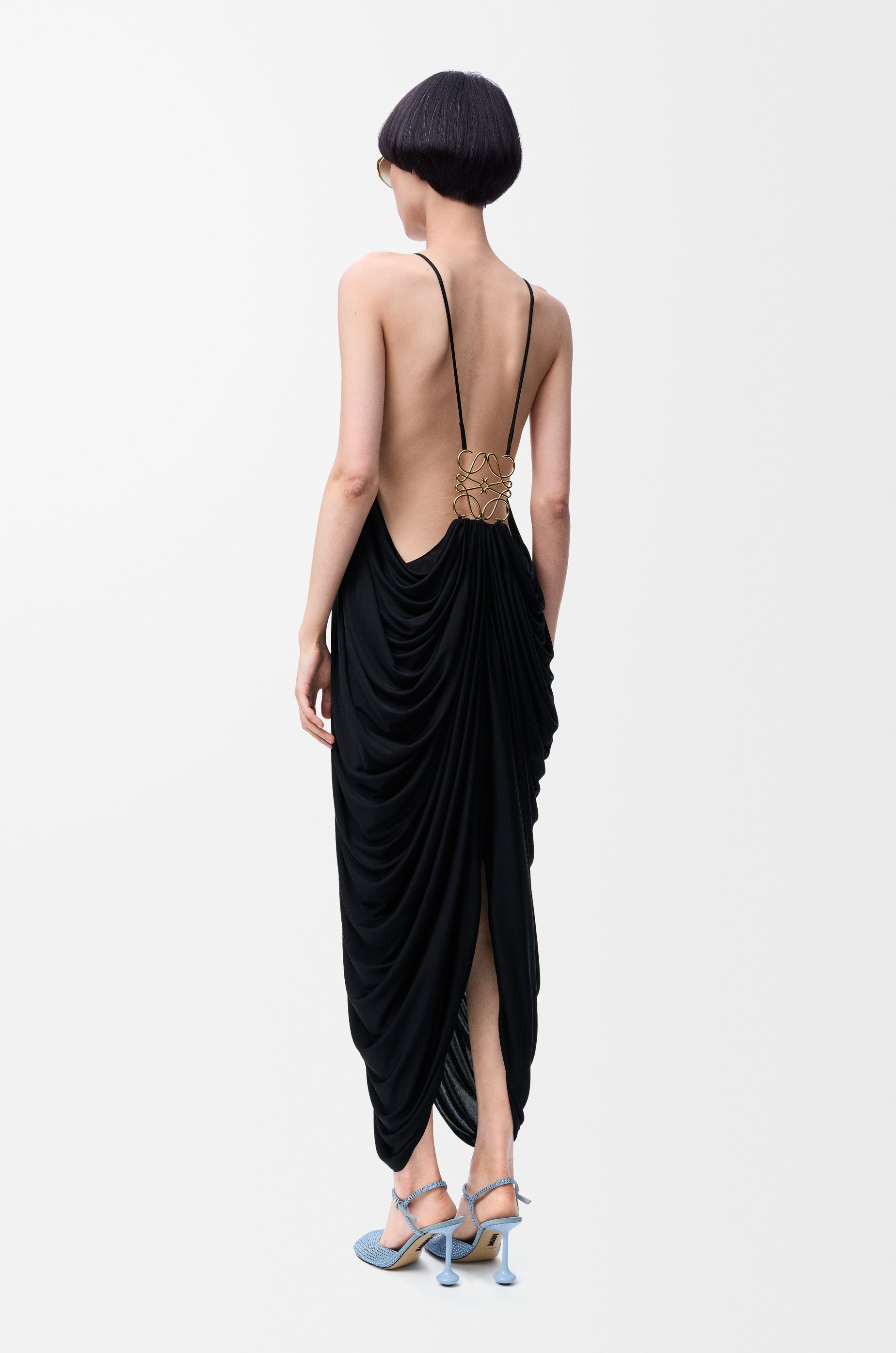 Draped dress in silk - 3
